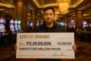 Самый крупный выигрыш 2025 года в Азии: игрок забрал ₱22 млн в City of Dreams